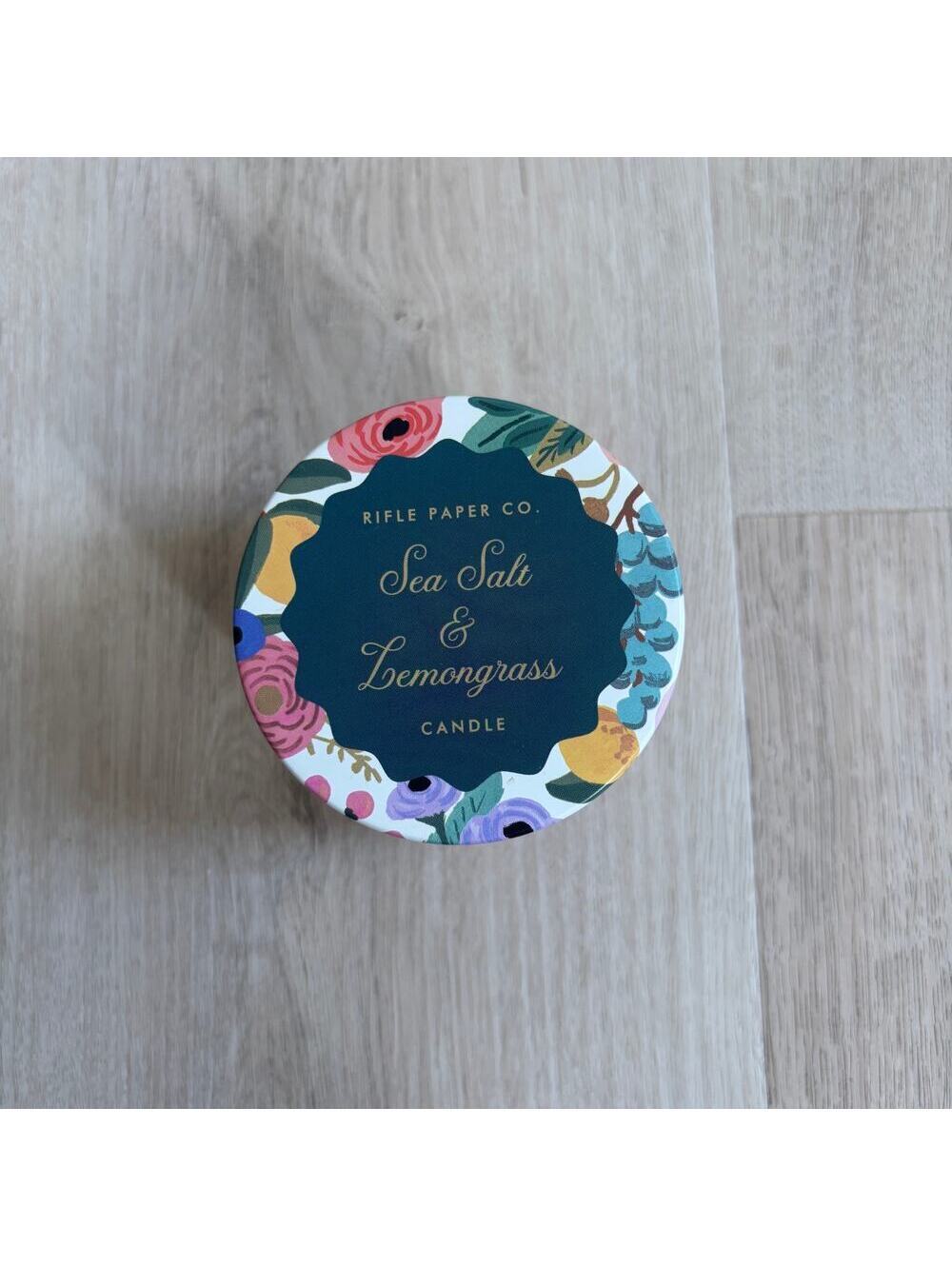 Rifle Paper NWT Sea Salt & Lemongrass Soy Blend 3oz. Jar Candle